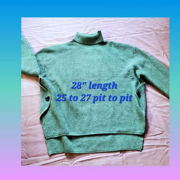 Plus Size Avacado Turtleneck with Split Sides  Plus Size - Picture 5 of 13